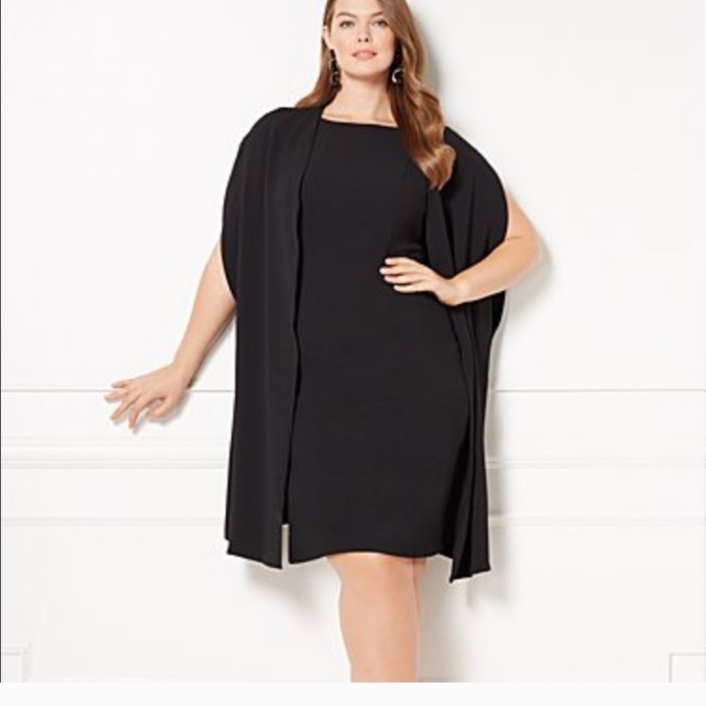 Fabulous Eva Mendes black cape dress! NWT